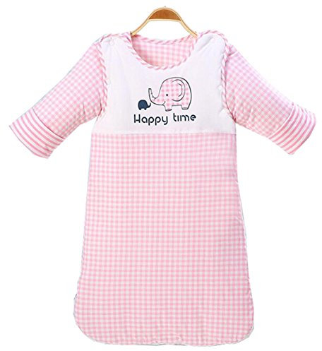 Chilsuessy Winter Schlafsack mit Beinen Winterschlafsack Kinderschlafsack Baumwolle Jungen Babyschlafsack Wattiert Mädchen Schlafstrampler, Pink, M/Koerpergroesse 70-85cm