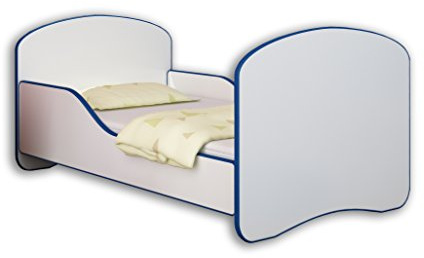 Jugendbett Kinderbett mit einer Schublade und Matratze Weiß ACMA I 140 160 180 (160x80 cm,Blau)