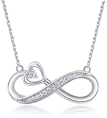 NINAMAID Kette Damen Kette Silber 925 Damen Unendlichkeit Anhänger Halskette für Frauen Schmuck Geburtstags Geschenk für Sie Weihnachten Valentinstag Muttertags