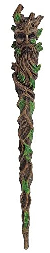 Exquisiter brauner und grüner Holzstab aus Kunstharz, 24 cm x 3 cm, bezauberndes und einzigartiges Design, langlebiges Material, perfekte Gartendekoration