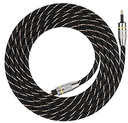 Agatige Cavo da Mini Toslink a Toslink, Cavo Audio Digitale da 3,5 mm in Fibra Ottica da Toslink a Mini Plug Connettore Rotondo Placcato in Oro(2M)