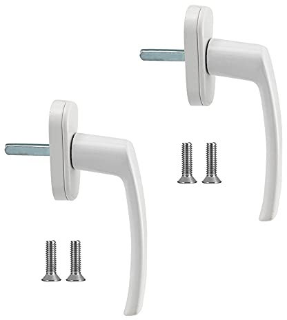 Hazrcvr Manilla Ventana Aluminio 2 Piezas Blanco Asa de Puerta Manija de Ventana de Aleación de Aluminio Manija de Aluminio Macizo Manija de Seguridad para Ventana Corredera