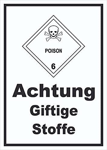 HB-Druck Schild Giftige Stoffe Poison Totenkopf hochkant A1 Rückseite selbstklebend