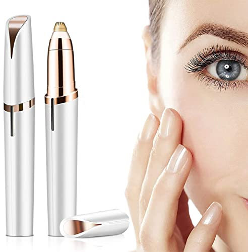 Epilateur Sourcil Femme Rasoirs, Epilateur Visage Eyebrow Trimmer, Epilateur Electrique Rasoir Sourcil Femme, Stylo epilateur sourcil rasoir femme, lèvres et du nez épilatoire visage moustache (Blanc)