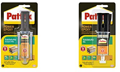 Pattex Power Epoxy Saldatutto Mix 5 minuti, forte colla epossidica bicomponente a elevata tenuta finale, colla multiuso adatta per quasi ogni materiale, 1x12g & Power Epoxy Saldatutto Mix 5 minuti