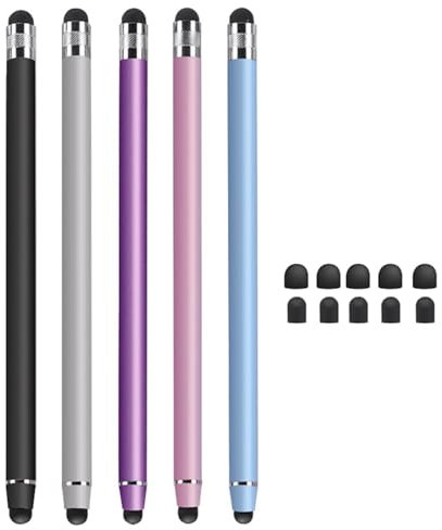 IZyufan Stylet pour Tablette, 2 en 1 Écran Tactile Capacitif Stylus, Stylet en Caoutchouc Touch Pen Universels pour iPhone Pad Kindle Galaxy Tablette Android iOS Smartphones