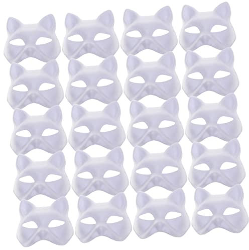 COHEALI 20stücke Papiermasken Für Katzen Leere Katzenmasken Diy-masken Für Maskenbälle Und Partys Weiße Bastelmasken Für Erwachsene Maskenballzubehör Und Halloween-requisiten