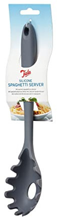 Tala Spaghettiheber aus Silikon in grauer Farbe, hitzebeständig bis 240 Grad und ideal zum Servieren aller Aufgaben von Saucen und Suppen, ideal zur Verwendung mit Antihaft-Kochgeschirr,