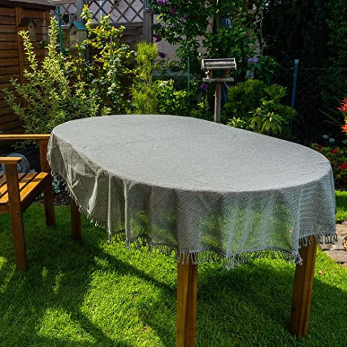 laro Gartentischdecke Wetterfest rutschfest Oval, Muster:Grau, Größe:Oval Classic