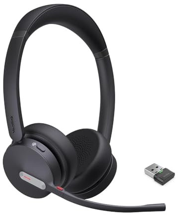 Yealink BH70 Bluetooth Headset mit Mikrofon für homeoffice, Microsoft Teams-zertifiziertes Bluetooth Kopfhörer Kabellos bis zu 35h Sprechzeit, 3-Mikrofon-Geräuschunterdrückung, 147g leichtes USB-A