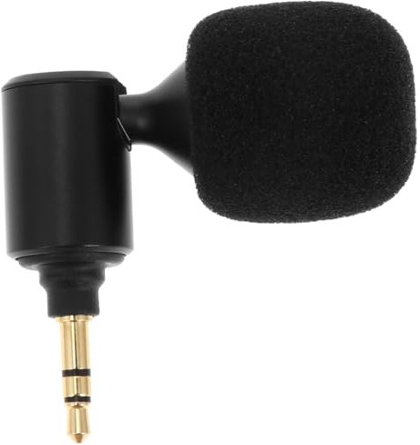 Gadpiparty 3,5mm Gerades Kopfmikrofon Smartphone Laptop Tablet Mikrofon Mit Flexiblem Schwanenhals Schwammabdeckung Für Live Streaming Video Spiele Sprachanrufe