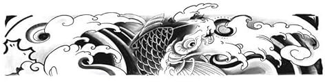 3 Stück Tattoo-Aufkleber, Koi-Fisch, Chrysanthemen-Spray, Semi-Permanente Armbinde, Kräuter-Tattoo-Aufkleber