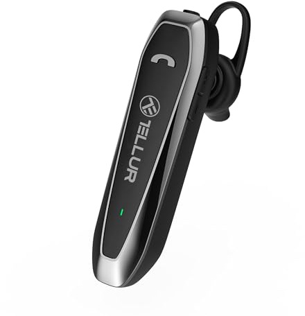 TELLUR VOX 100, Pinganillo Bluetooth Movil USB-C, Auricular Bluetooth Mono, Auriculares Manos Libres, 22h Autonomía, BT v5.3, Conexión Multipunto para Dos Dispositivos, Gancho de 360°, iPhone/Android