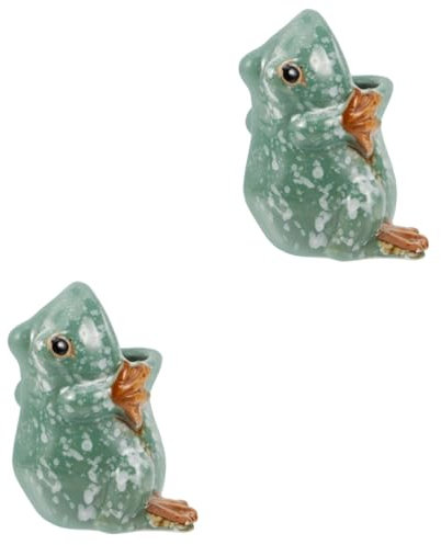 BESPORTBLE 2st Frosch-blumentopf Blumentöpfe Für Zimmerpflanzen Pflanzgefäß Für Den Innenbereich Balkontöpfe Für Pflanzen Geländer Sukkulenten Pflanztöpfe Saftige Töpfe Pflanztopf Keramik