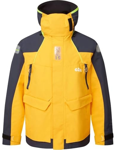 Gill Mens OS2 Offshore Sailing Jacket - Waterproof, Windproof & Breathable (Gold Fusion/Navy, M)