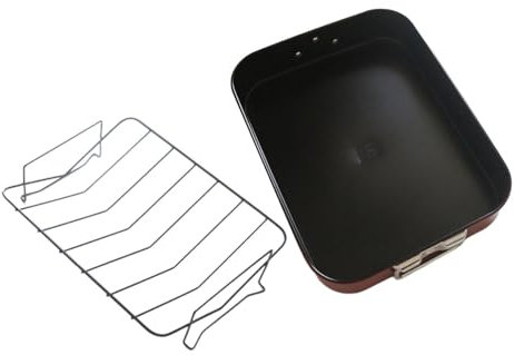 Baoblaze Chicken Roaster Oven Roaster Tray Bakeware V Shaped Rack Baking Pan Fish Steaming Tray for Roasting Turkey Baking Chicken BBQ