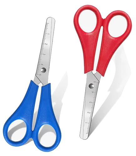 SUHAI 2 Pcs Kids Scissors with cm-Scale for Crafts & School Projects
