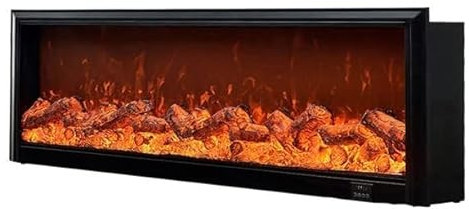 GFHTRELY Chimenea Eléctrica para Sala Calentador eléctrico de 1500 W, Chimenea eléctrica de decoración del hogar integrada, leña simulada y Llama 3D, Ajustable Decoración de Chimeneas(880x180x700mm)