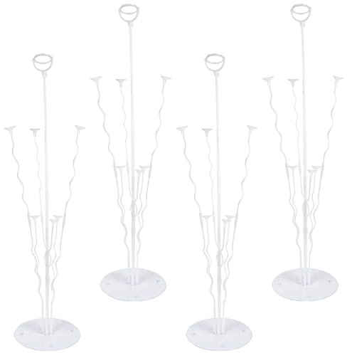 4pcs 70cm Ensemble de présentoir de Support de Balloon de Table à Manger, bâtons de Blloon Transparents, décoration de Support de Balloon de Bureau pour la Célébration de fête, Anniversaires