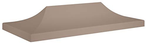 Toit de rechange pour tente de fête – 6 x 3 m – Résistant aux UV et à l'eau – Couverture supérieure de pavillon robuste 270 g/m² – Taupe – Cadre non inclus