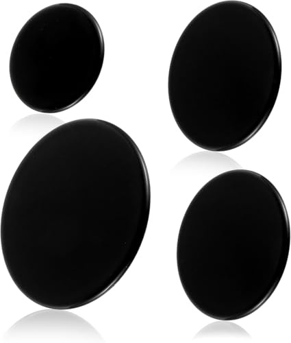 CDDCWZ Caches de brûleurs améliorés pour cuisinières à gaz | lot de 4 pièces de rechange compatibles avec cuisinière à gaz Sabaf, couvercles métalliques plates 55 mm, 75 mm, 100 mm