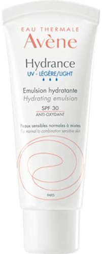 AVÖNNE Hydrance – fuktkräm SPF 30-48H fuktförsörjning och UV-skydd – med hyaluronsyra och aloe vera – Absorberar snabbt – sammetslen finish – normal till blandhud, känslig – 40 ml