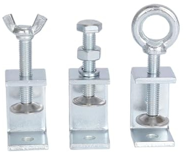 1 morsetto a forma di tigre in ferro zincato con apertura da 75 mm a 130 mm, clip di fissaggio ad anello di sollevamento fisso a mano tipo U(B:100MM)