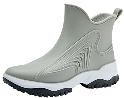 Stivali Pioggia Donna Eleganti Invernali Stivali Chelsea Da Giardino Bassi Leggere Antiscivolo Stivaletti Antipioggia Tronchetti Gomma Morbidi Moda Scarpe Impermeabili In Pvc Galosce