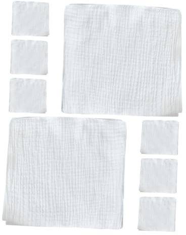 VICASKY 8pcs Cotton Gauze Diaper Wash Cloths Muslin Burp Cloths for Newborn Boy Girl for Boy Girl White
