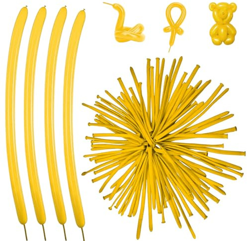 17 Stück Magic Balloons 260q Twisting Animal Balloons Plain Gold Balloon for Art Craft Kids Birthday Party Bag Filler Wedding Clown Decoration