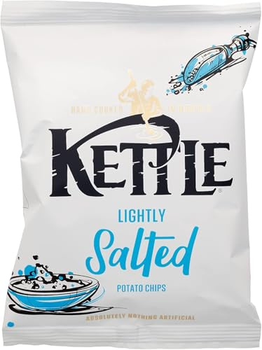 Kettle Chips Lightly Salted Crisps 40g – Pack of 54 | Gourmet Hand-Cooked Potato Chips