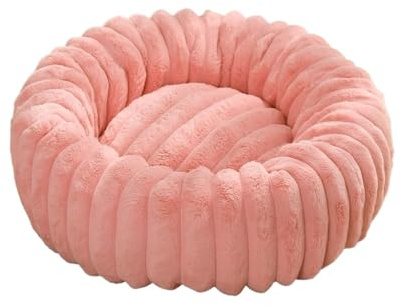 EUIYCBA Cuccia rotonda per cani di taglia grande, divano letto per gatti, caldo e invernale, lavabile, ortopedico per tutte le stagioni, con rivestimento rimovibile (CW0054-rosa, 50 cm)