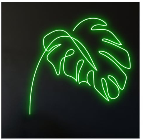LEMST Sign Lamp Monstera Leaf Neon Sign Plant Green Aesthetic Gameroom Bedroom Bar Livingroom Birthday Party Wall Decoration 53cm