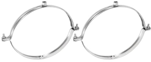 sourcing map 2 Pcs Adjustable Pipe Bracket Clamps 7-7/8 (200mm) Stainless Steel Wall Ceiling Mount Split Ring Pipe Hanger Metal Pipe Supports Clamp for Pipe Tube (M10)