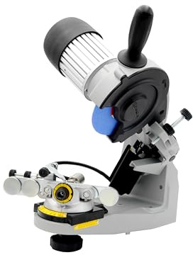 Tecomec Super Jolly SJ Pro Evo Kettenschärfgerät 230 V – hydraulisch halbautomatisch, mit Arbeitslicht, inkl. 3 Schleifscheiben & Befestigungsmaterial, inkl. 3/4 Harvester-Arretierung