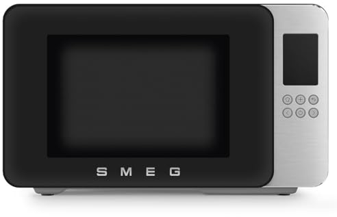 SMEG, 900W Collezione Microwave With Grill, 18 Auto Cook Settings, Quick Start, Soft Close, 29 Litre, Matt Black, MOC01BLMUK