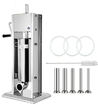 3L 5L 7L 10L 15L Vertical Sausage Stuffer Food Processors 5 Filling Nozzles Kitchen Accessories Home Appliance for Hot Dog,High Stability(10L (liquefied Gas))
