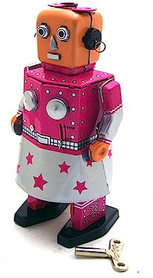 AYUNJIE MS461 Retro Robot Wind Up Toy Nostalgic Tin Toy Bar Clothing Store Furnishings Vintage Collectible Kids Gift