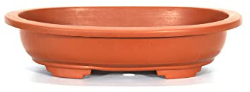 Vaso ovale per Piante e Bonsai in plastica marrone cm. 48