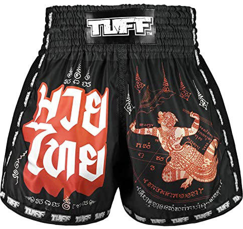 Tuff Sport Retro Muay Thai Shorts Boxen Shorts Classic Slim Cut MMA Kickboxen Workout Set Kleidung Training, Tuf-msc102-blk, Klein