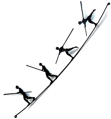 LGYKUMEG Abstrakte Metallfigur Wandskulptur, Seiltänzer Silhouette Wanddekoration Metall Gleichgewicht Kunst Dekorationen Für Wohnzimmer Schlafzimmer