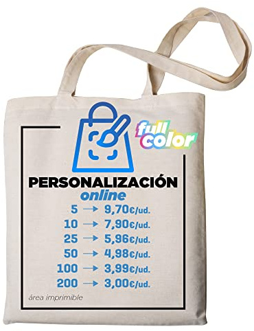 ENERGY FUSION Bolsa Tote Bag personalizada para colegios, tiendas, despedidas de soltero, cumpleaños, comuniones regalos, Bolsa Reutilizable de tela de algodón, DESCUENTO POR CANTIDAD