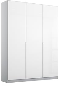 Rauch Möbel Alabama, Schrank, Farbe Hochglanz Weiß/Seidengrau, Breite 136cm | Kleiderschrank, 3-türig, Zubehör Basic, für Schlafzimmer, Kinderzimmer, Homeoffice, Garderobe, Flur