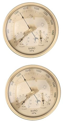 Happyyami 2 Pezzi 3 1 Orologio Wi-fi Indicatore Di Temperatura Digitale Barometro Da Parete Barometro Esterno Stazione Meteorologica Portatile Manometro Barometrico Tester All'aperto