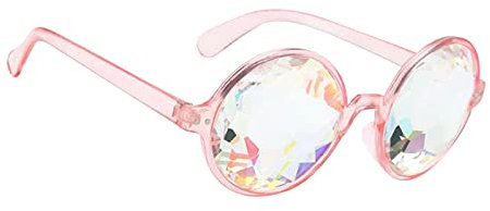 Leisurealeaneag Kaleidoskop Rave-Brille, Requisite für Musik-Festival, Urlaub, Rosa, 13,6 cm