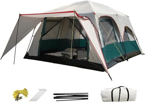 Camping Waterproof Tent, Outdoor Family Large Bell Tents With Awning Canopy Portable Instant Tents Waterproof/Windproof Gear For Camping Backpacking Hiking Fishing Trave (Color : A, Size : S)