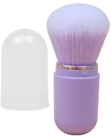 Brocha retráctil para colorete, polvos y base | Bbbabeslk | Cerdas de nailon | Mango ABS | Brocha de maquillaje retráctil | Color púrpura