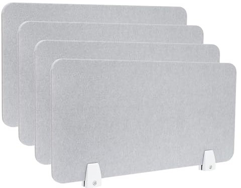 jxgzyy 4pcs Desk Divider Acoustic Desktop Privacy Panel 60 x 30cm Raw Clamp-On Acoustic Partition Reduce Noise and Visual Distraction Boards For Home Offices Libraries Classroom