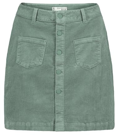 Eight 2 Nine Damen Cord Mini-Rock LETN-085 Cordrock mit sichtbarer Knopfleiste