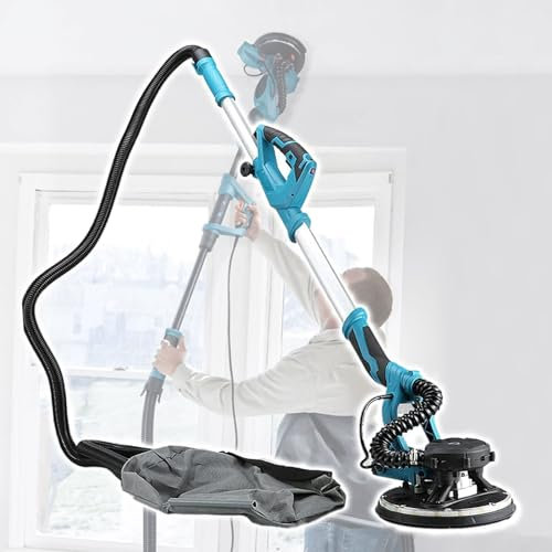HSWOYEA Wandschleifmaschine, Wandschleifer mit langem Griff und großer Schleifscheibe für gestrichene Wände, Trockenbaupolierer, 5 Variable Geschwindigkeiten, Trockenbauschleifer